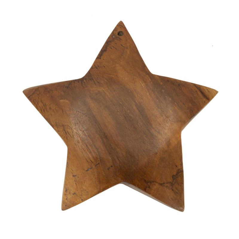 Sculpture déco à poser Étoile 19 cm Bois de teck recyclé Naturel Bintang 