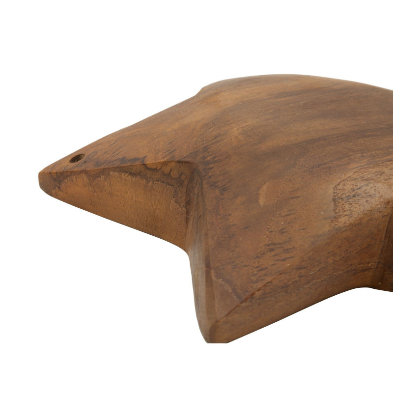 Sculpture déco à poser Étoile 19 cm Bois de teck recyclé Naturel Bintang 