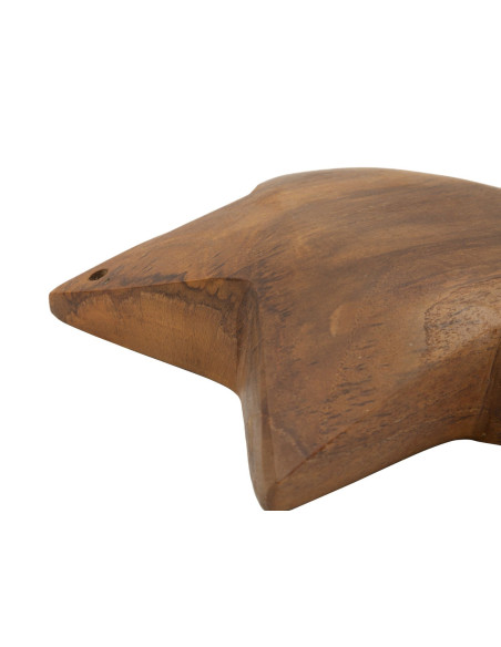 Sculpture déco à poser Étoile 19 cm Bois de teck recyclé Naturel Bintang 
