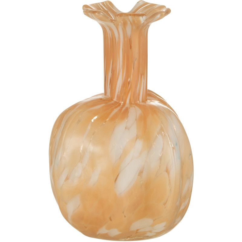 Vase Rond Mélissa Hauteur 20 cm en Verre Beige - 1