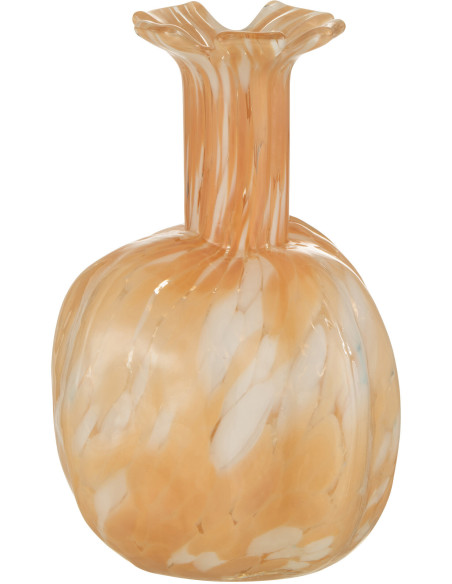 Vase Rond Mélissa Hauteur 20 cm en Verre Beige - 1
