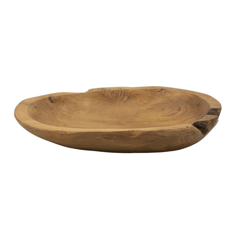 Grand Centre de table ethnique chic Organique 43 cm Bois de teck recyclé Naturel Tipisan 