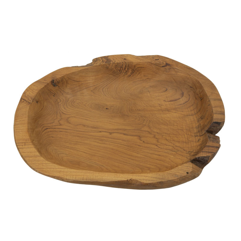 Grand Centre de table ethnique chic Organique 43 cm Bois de teck recyclé Naturel Tipisan 