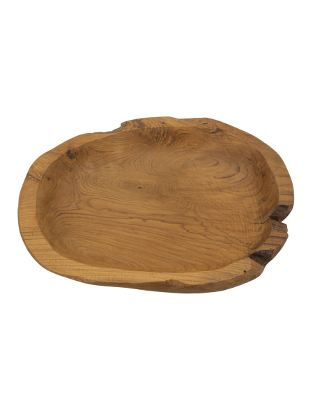 Grand Centre de table ethnique chic Organique 43 cm Bois de teck recyclé Naturel Tipisan 