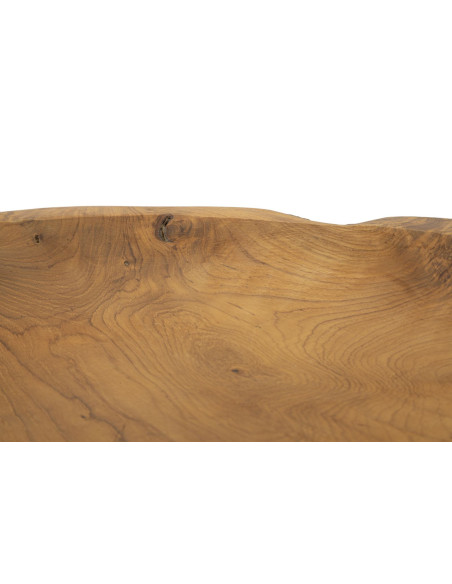 Grand Centre de table ethnique chic Organique 43 cm Bois de teck recyclé Naturel Tipisan 