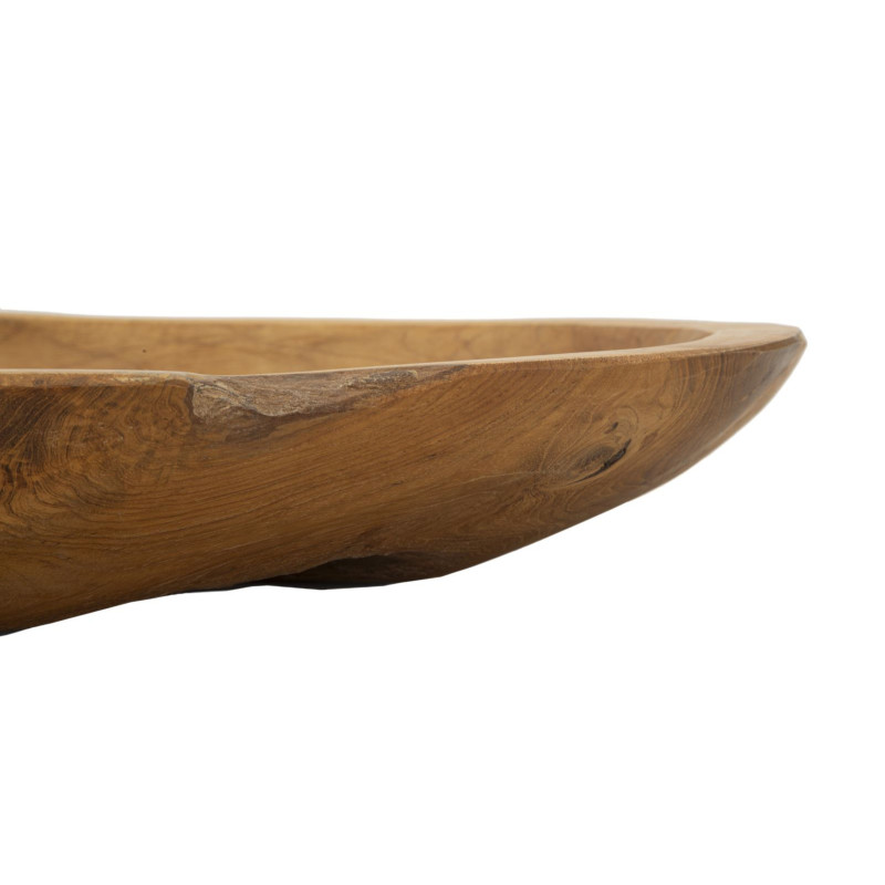 Grand Centre de table ethnique chic Organique 43 cm Bois de teck recyclé Naturel Tipisan 