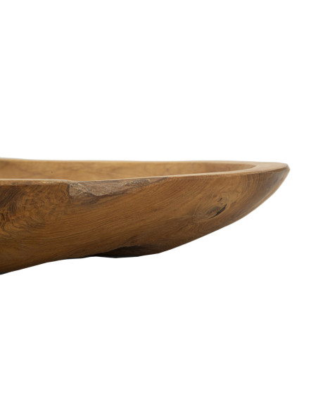 Grand Centre de table ethnique chic Organique 43 cm Bois de teck recyclé Naturel Tipisan 