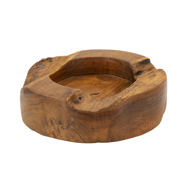 Vide poche ethnique chic Organique 21 cm Bois de teck recyclé Naturel Erusi 