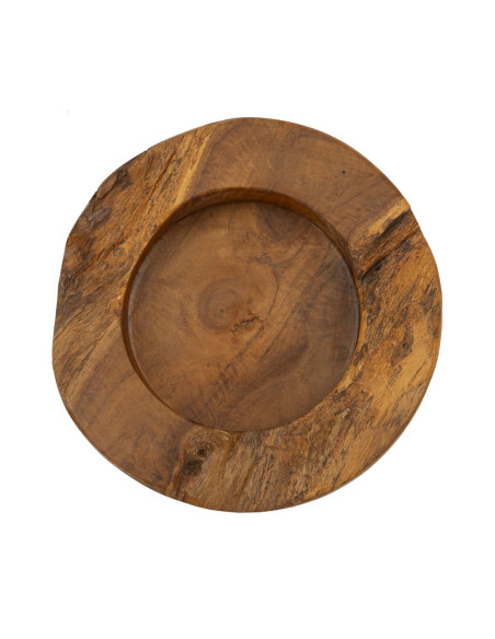 Vide poche ethnique chic Organique 21 cm Bois de teck recyclé Naturel Erusi 