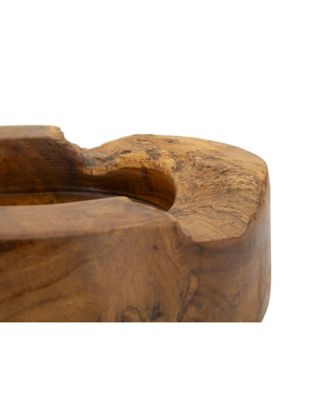 Vide poche ethnique chic Organique 21 cm Bois de teck recyclé Naturel Erusi 