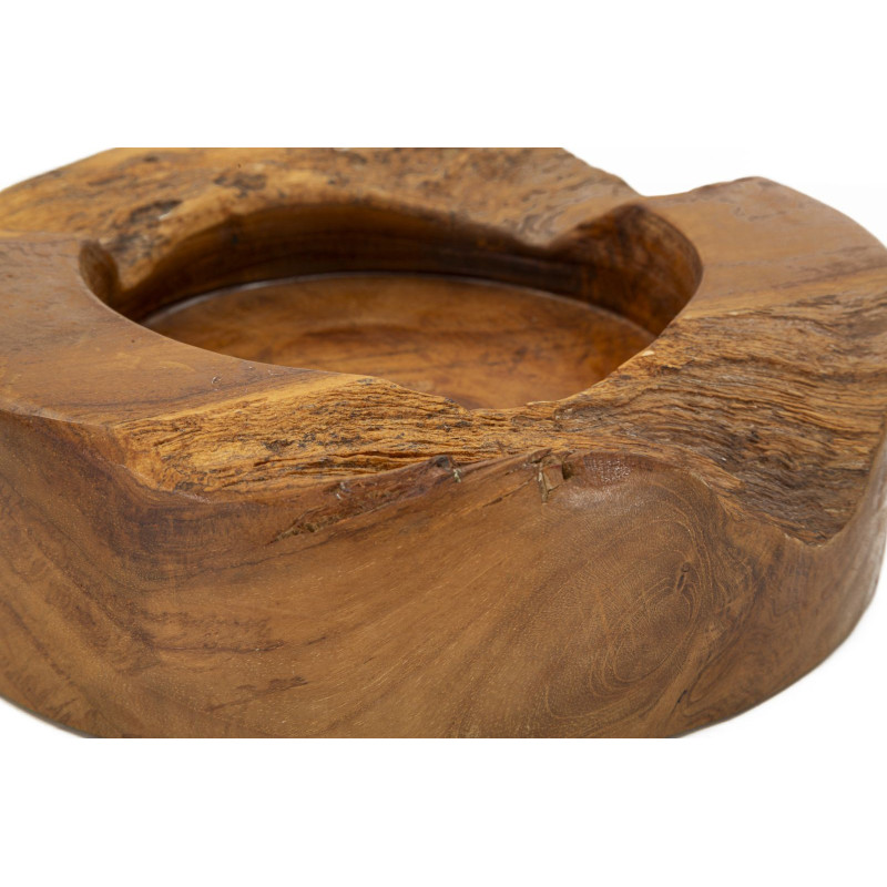 Vide poche ethnique chic Organique 21 cm Bois de teck recyclé Naturel Erusi 