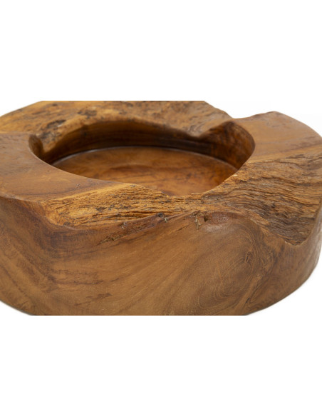 Vide poche ethnique chic Organique 21 cm Bois de teck recyclé Naturel Erusi 