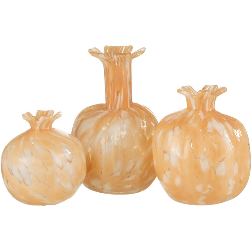 Vase Rond Mélissa Hauteur 20 cm en Verre Beige - 3