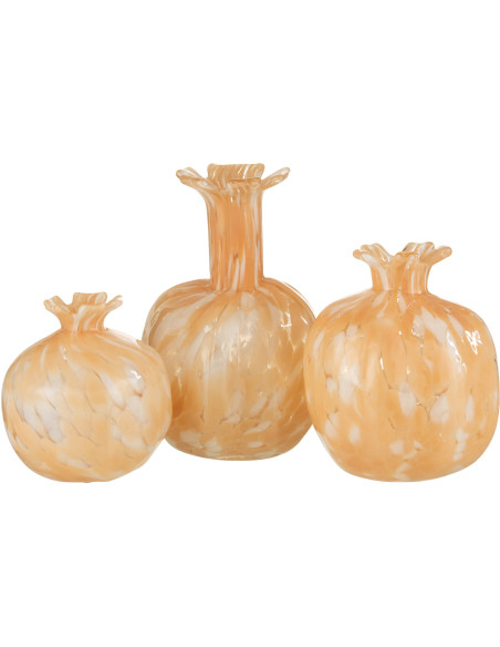 Vase Rond Mélissa Hauteur 20 cm en Verre Beige - 3