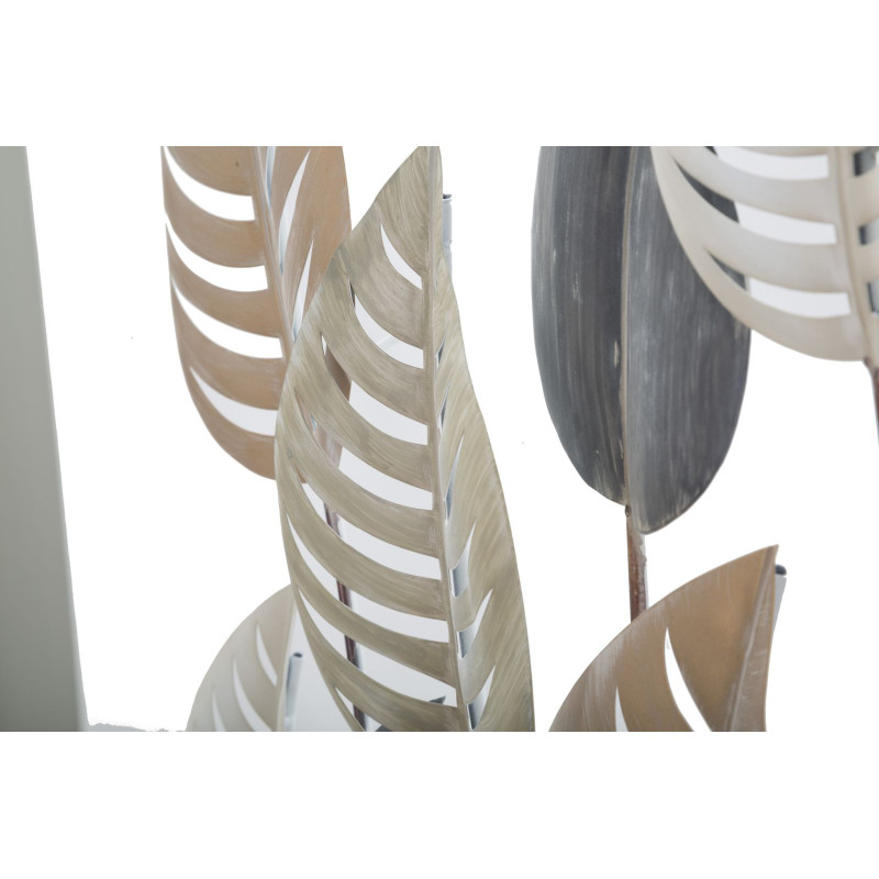 Grande Décoration murale moderne Feuilles 103x84 Métal Beige Noir Doré Otip 