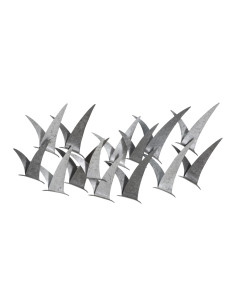 Décoration murale industrielle chic Oiseaux 93x47 Métal Gris Gabbiani 