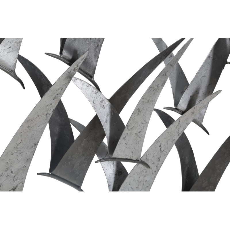 Décoration murale industrielle chic Oiseaux 93x47 Métal Gris Gabbiani 