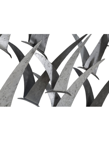 Décoration murale industrielle chic Oiseaux 93x47 Métal Gris Gabbiani 