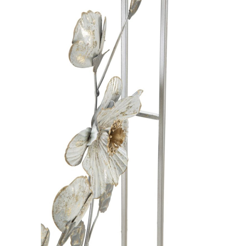 Décoration murale moderne Fleurs 50x90 Métal Beige Gris Flix 