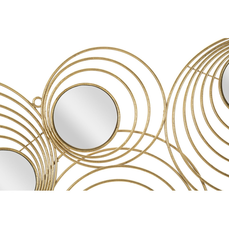 Décoration murale moderne Cercles & Miroirs 90x45 Métal Doré Rays 