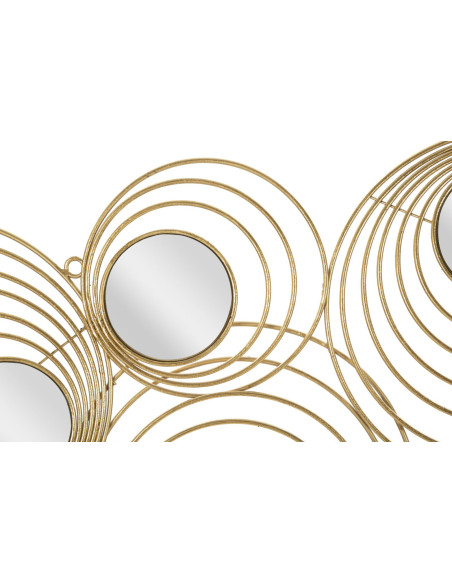 Décoration murale moderne Cercles & Miroirs 90x45 Métal Doré Rays 
