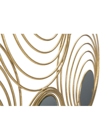 Décoration murale moderne Cercles & Miroirs 90x45 Métal Doré Rays 