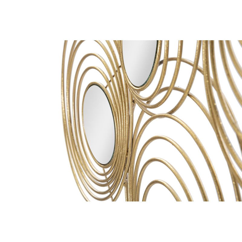 Décoration murale moderne Cercles & Miroirs 90x45 Métal Doré Rays 
