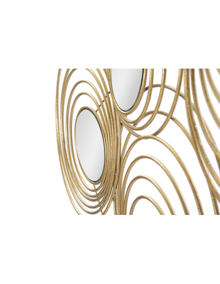 Décoration murale moderne Cercles & Miroirs 90x45 Métal Doré Rays 