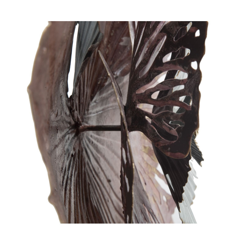 Décoration murale moderne Fleur 73x72 Métal Rose Blanc Doré Bunga 