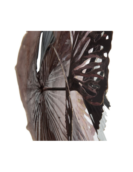 Décoration murale moderne Fleur 73x72 Métal Rose Blanc Doré Bunga 