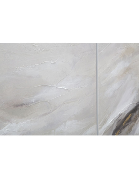 Grande toile murale peinte triptyque abstrait 105x80 Monty 