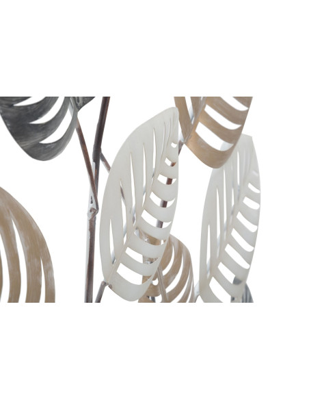 Grande Décoration murale moderne Feuilles 81x100 Métal Beige Noir Doré Otip 