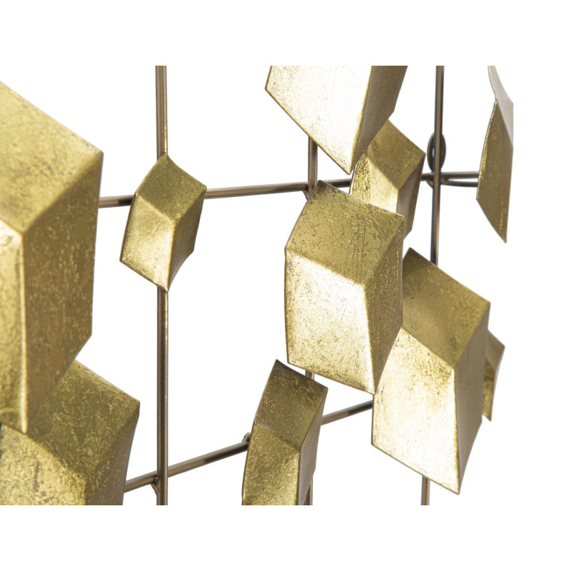 Décoration murale moderne Cubes 90x50 Métal Doré Abstract 