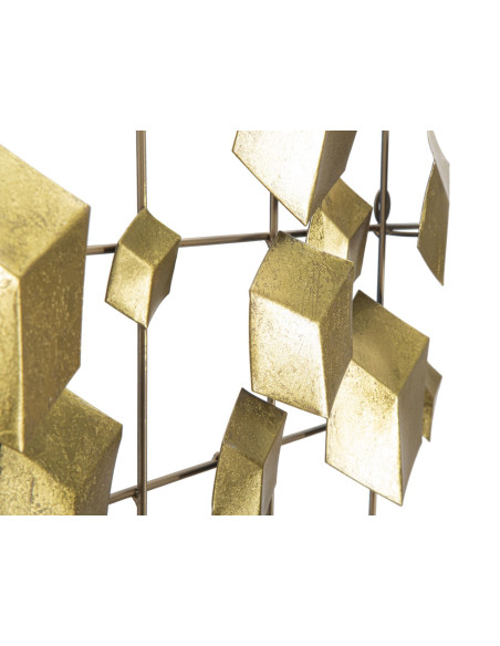 Décoration murale moderne Cubes 90x50 Métal Doré Abstract 