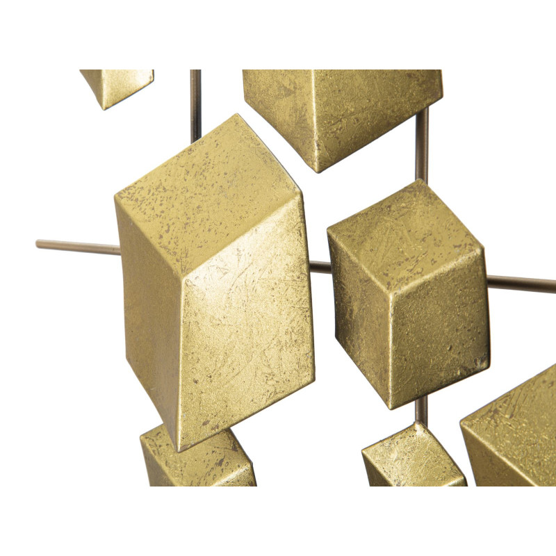 Décoration murale moderne Cubes 90x50 Métal Doré Abstract 