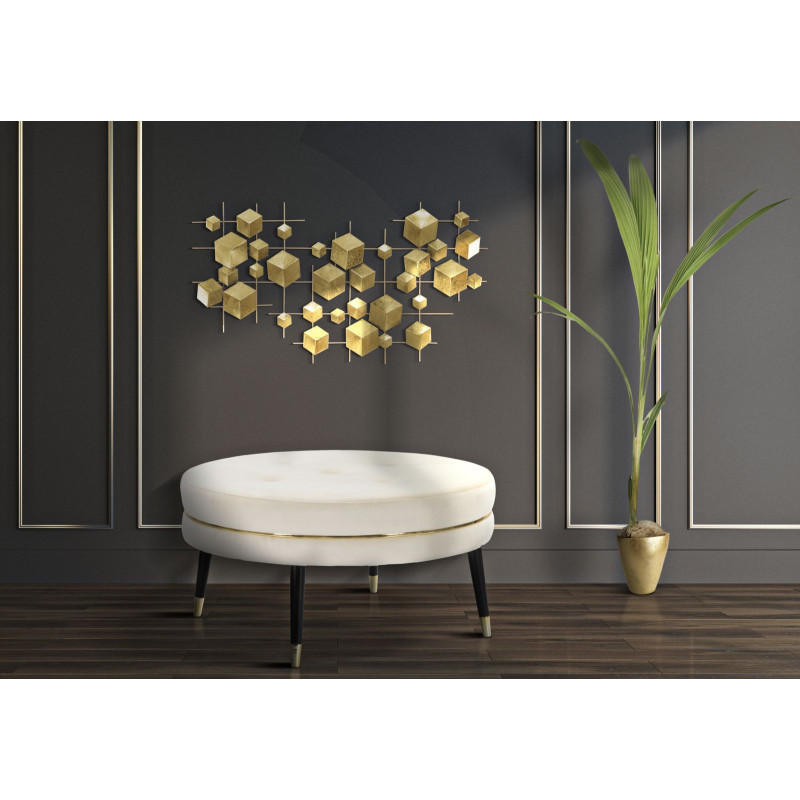 Décoration murale moderne Cubes 90x50 Métal Doré Abstract 