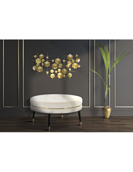 Décoration murale moderne Cubes 90x50 Métal Doré Abstract 