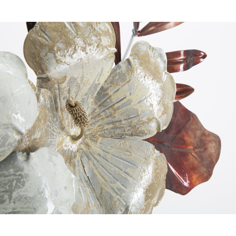 Décoration murale moderne Fleurs 83x55 Métal Beige Marron Bouquet 