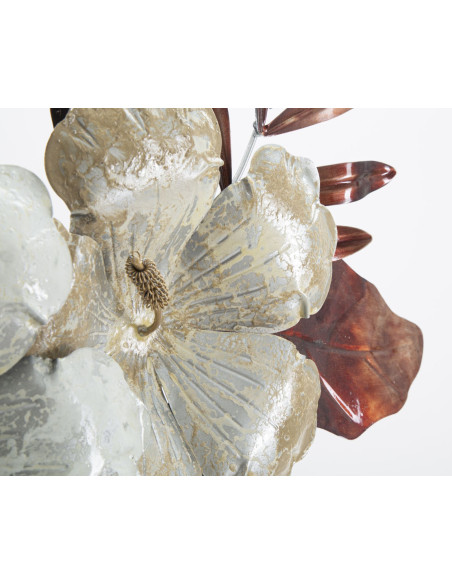 Décoration murale moderne Fleurs 83x55 Métal Beige Marron Bouquet 