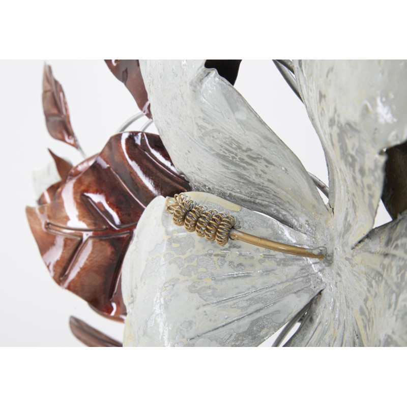 Décoration murale moderne Fleurs 83x55 Métal Beige Marron Bouquet 