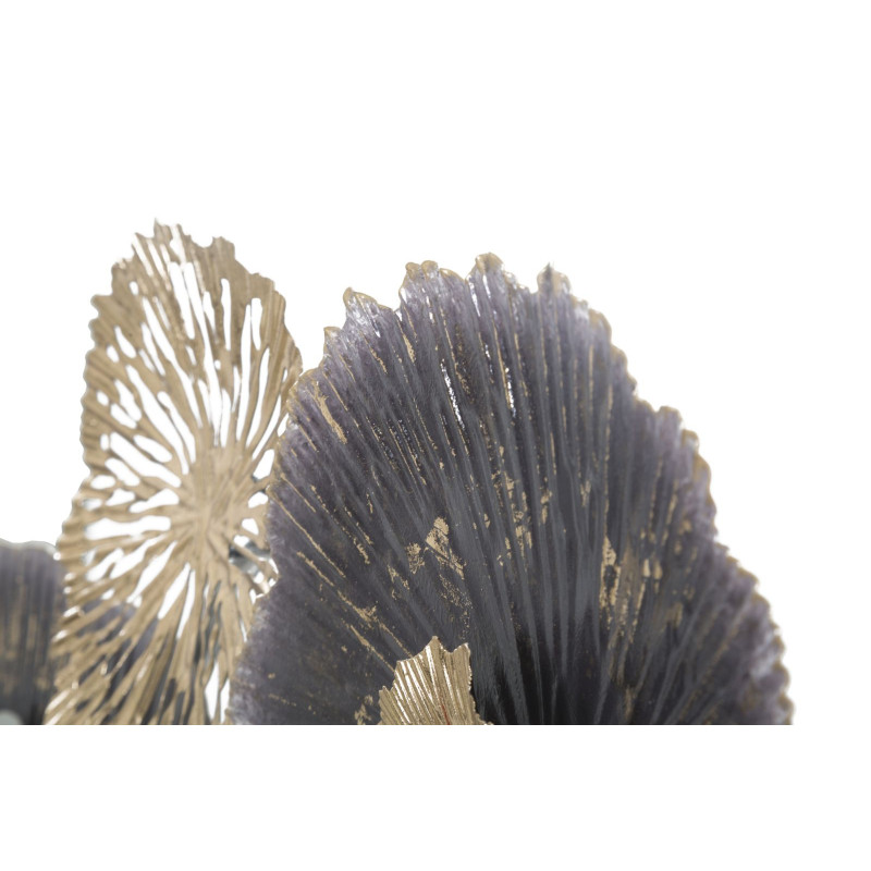 Grande Décoration murale Fleurs abstraites 167x73 Métal Marron Doré Gris Browny 