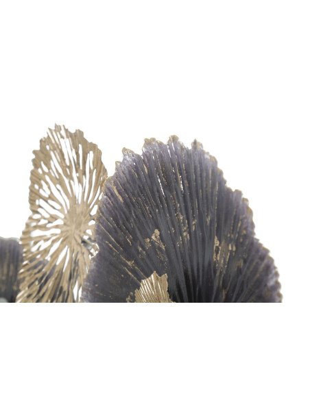 Grande Décoration murale Fleurs abstraites 167x73 Métal Marron Doré Gris Browny 