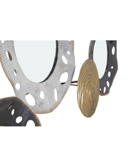 Décoration murale moderne Miroirs 91x54 Métal Doré Blanc crème Noir Gloty 