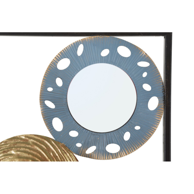 Décoration murale moderne Miroirs 31x90 Métal Doré Noir Bleu Gloty 