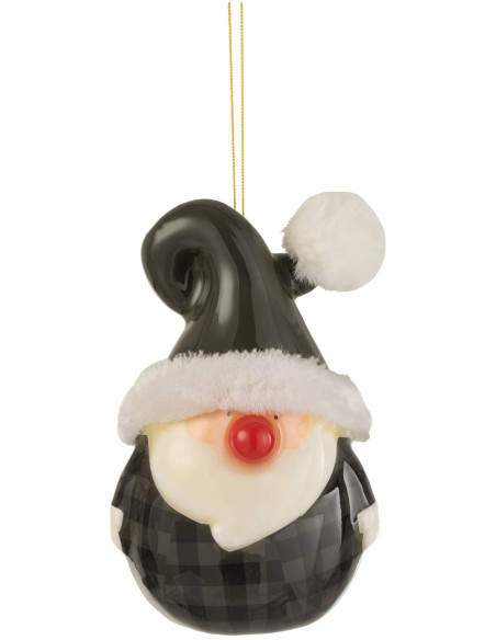 Suspension de Noël Père Noël Nez brillant XL en Résine Noir - 3