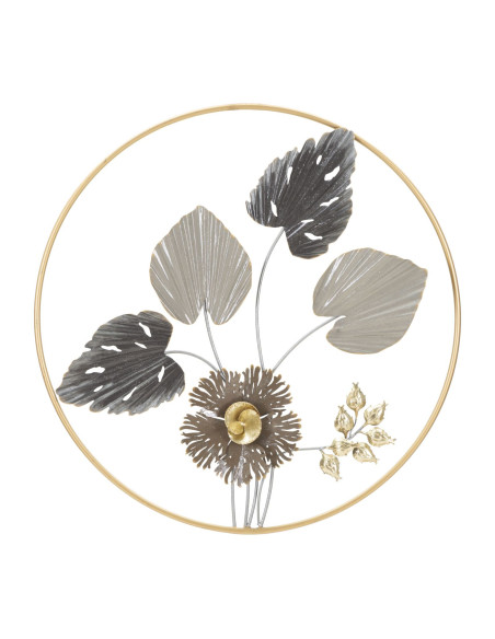 Grande déco murale moderne Papillons Hauteur 111 cm Métal Rose Doré Butterflies 