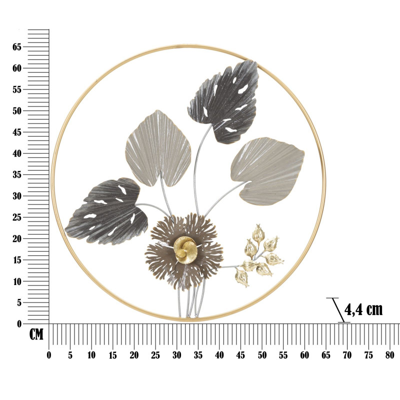 Grande déco murale moderne Papillons Hauteur 111 cm Métal Rose Doré Butterflies 