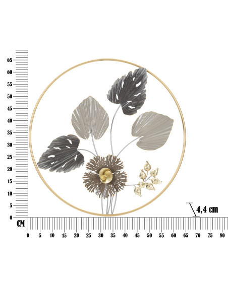 Grande déco murale moderne Papillons Hauteur 111 cm Métal Rose Doré Butterflies 