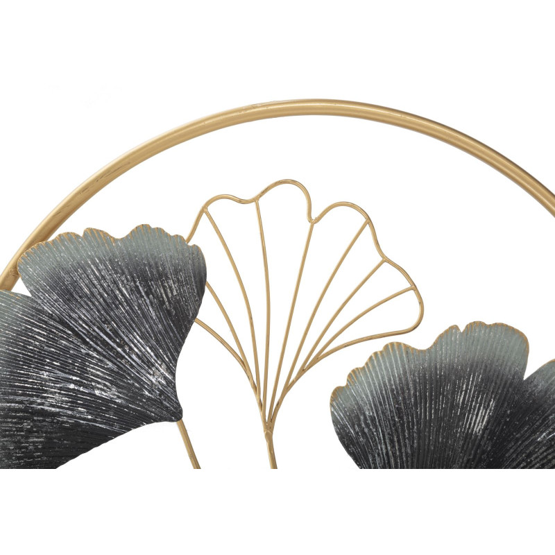 Décoration murale moderne Fleurs abstraites 45x45 Métal Doré Gris Flower 