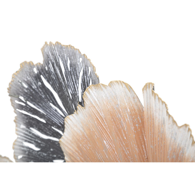 Décoration murale tropicale chic 93x53 Métal Rose Noir Doré Soty 